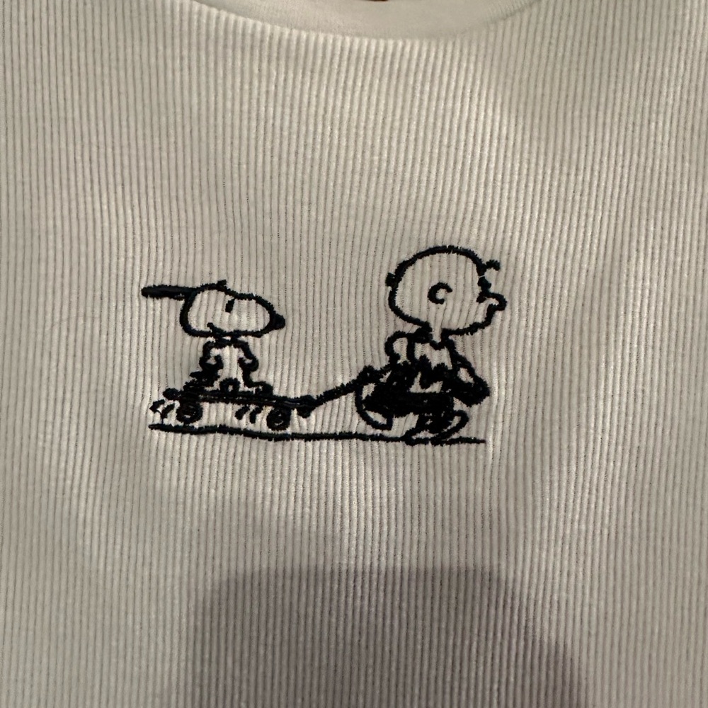 Peanuts Teal Graphic Crop Top - Picture 2 of 4